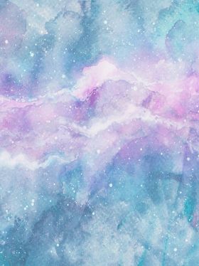 唯美水彩星空插画装饰画背景