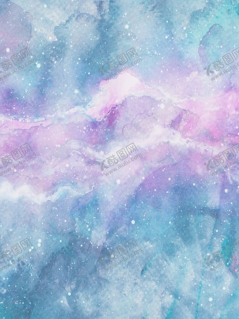 编号：15359804161757053706【酷图网】源文件下载-唯美水彩星空插画装饰画背景