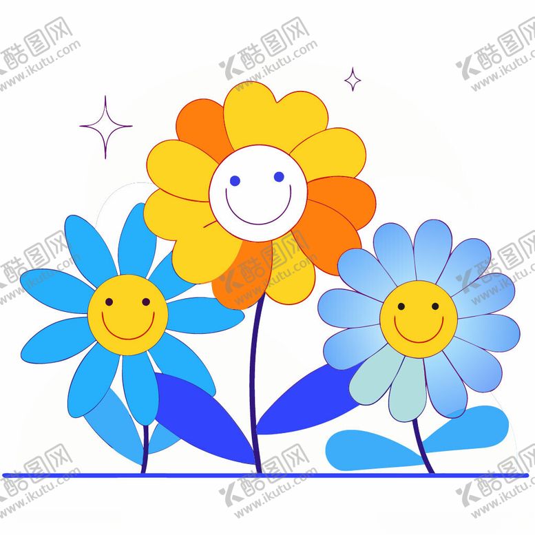 编号：99148102230508145513【酷图网】源文件下载-可爱卡通花朵插画