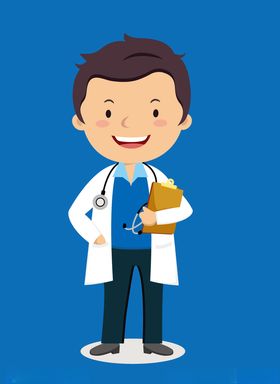 矢量男医生卡通形象
