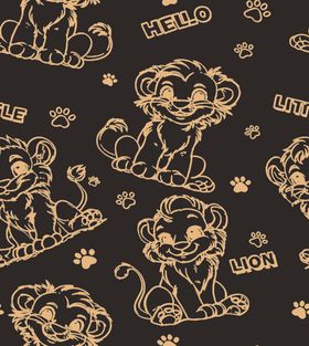 金色狮子图案黑色背景纹理