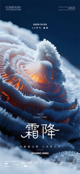 酒吧夜店霜降节气海报