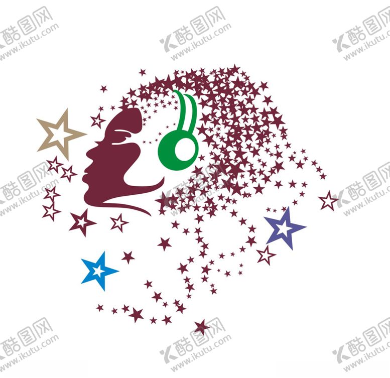 星星人儿文字线条物设计曲线