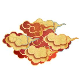 背景素材国潮山水祥云水墨
