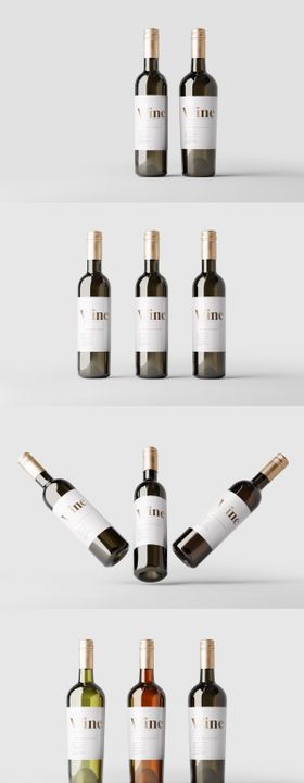 葡萄酒瓶模型贴图样机