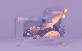 卡通动物素材印花图案