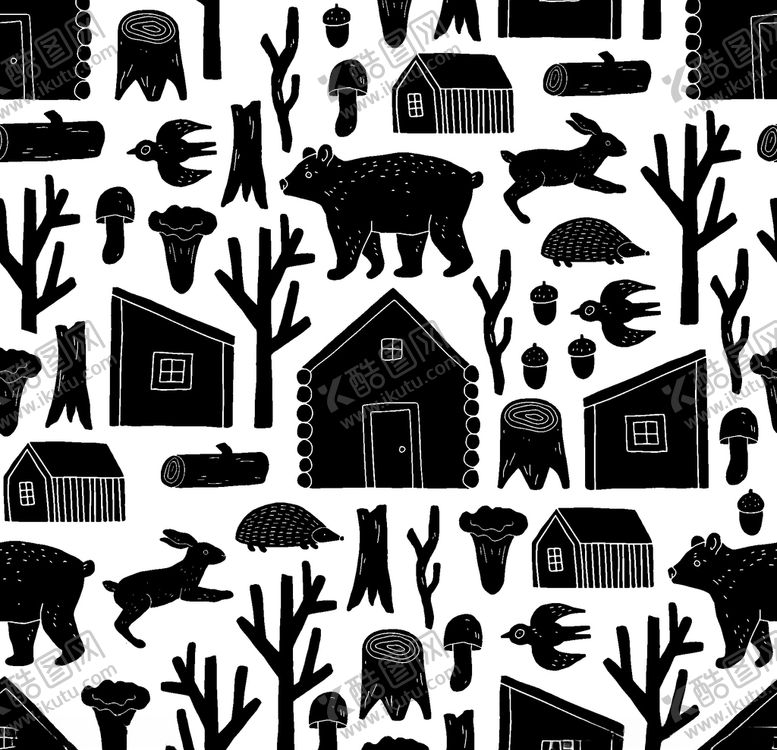 编号：17403110291910475215【酷图网】源文件下载-手绘动物背景