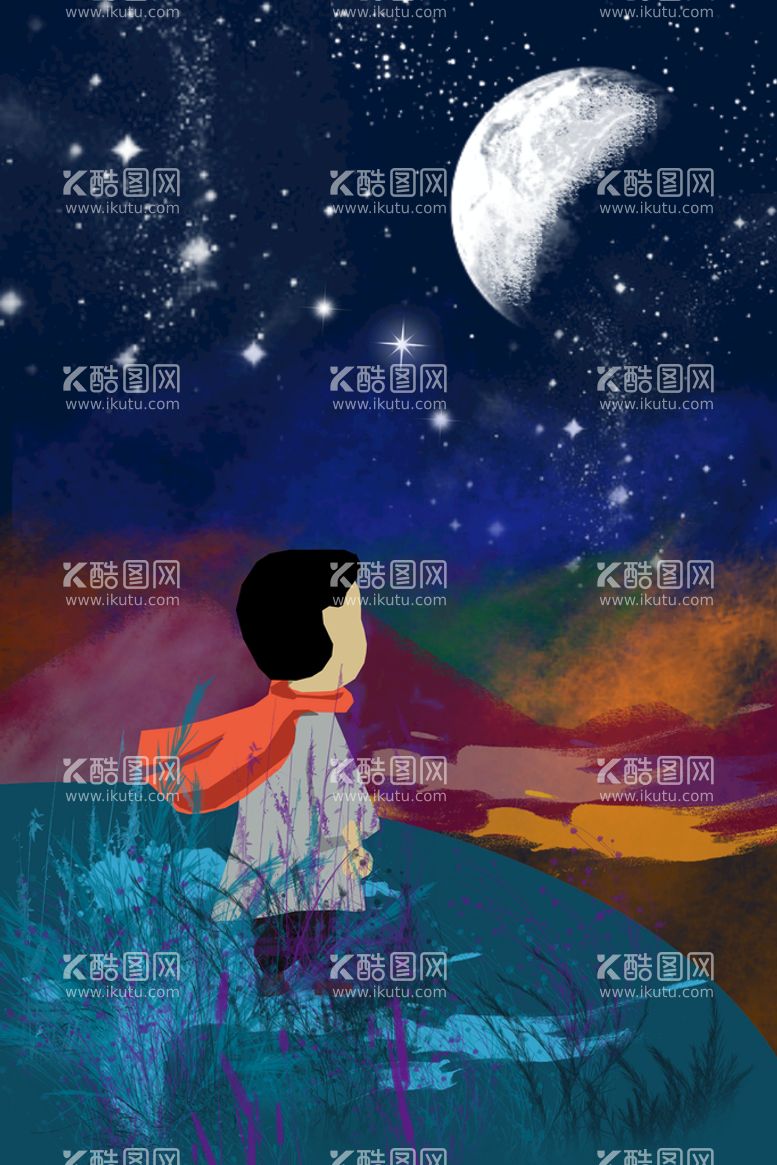 编号：64720309230159001562【酷图网】源文件下载-星空插画图片