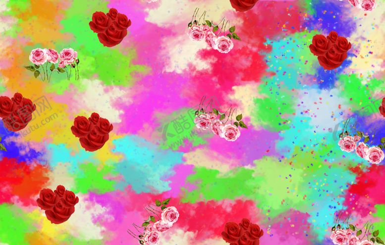 编号：34355809280211302103【酷图网】源文件下载-乱花大牌女装花朵时尚