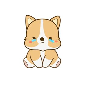 哭泣的柯基狗狗插画