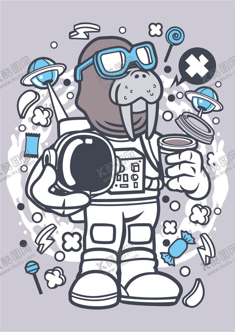 编号：95879909171159508544【酷图网】源文件下载-嘻哈创意卡通印花图案