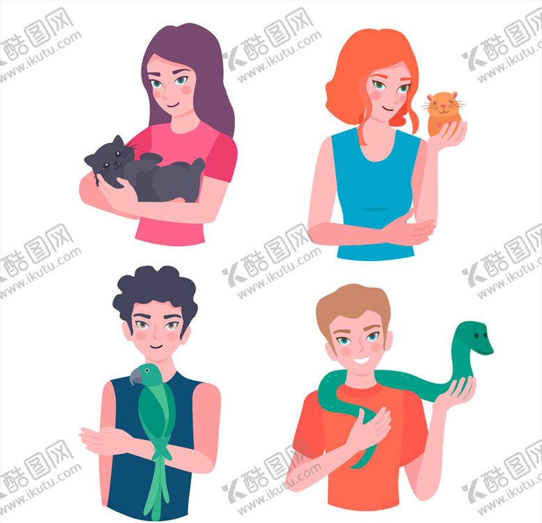 编号：70262310291752393234【酷图网】源文件下载-养宠物人物半身像