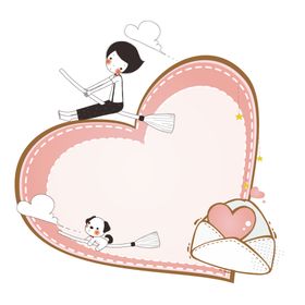 卡通边框书签PNG便签贴纸