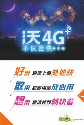 中国联通沃4G海报