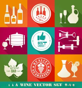 葡萄酒图标集合