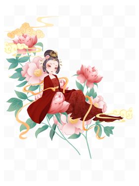 中秋节古代少女