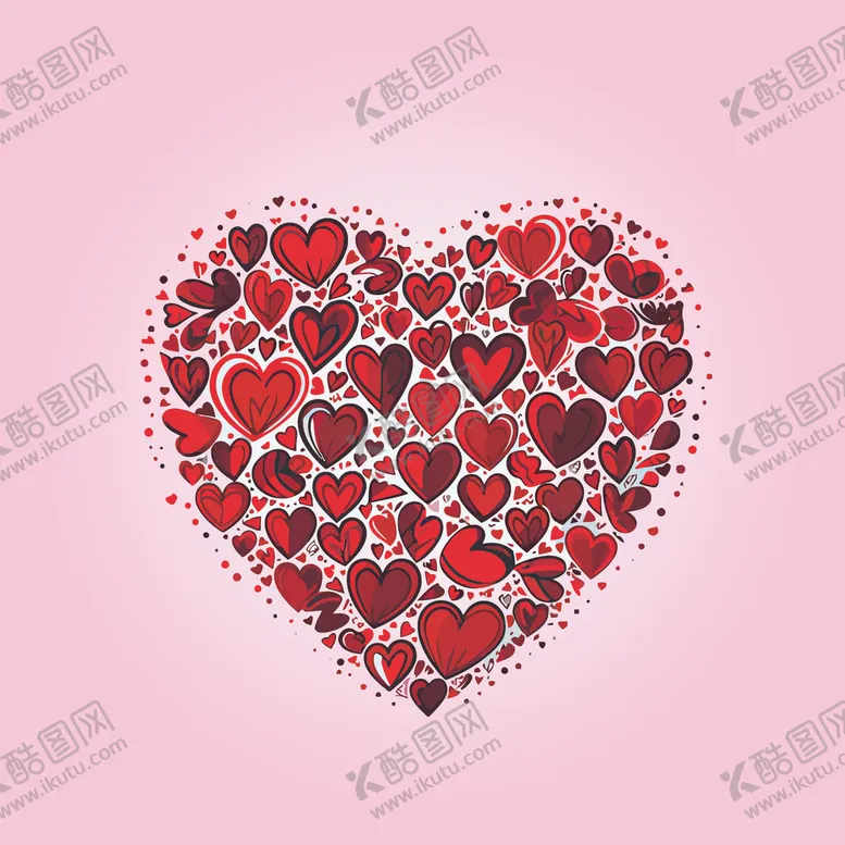 编号：63545801260917054377【酷图网】源文件下载-可爱红心爱情卡通绘画儿童插画