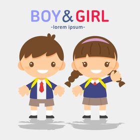 卡通儿童小学生素材人物
