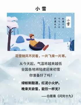 小雪24节气二十四节气卡通花冬天