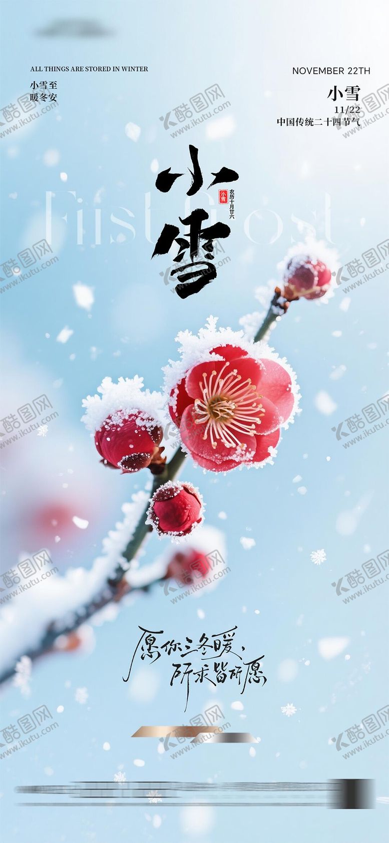 编号：72083511210203476922【酷图网】源文件下载-地产小雪节气海报