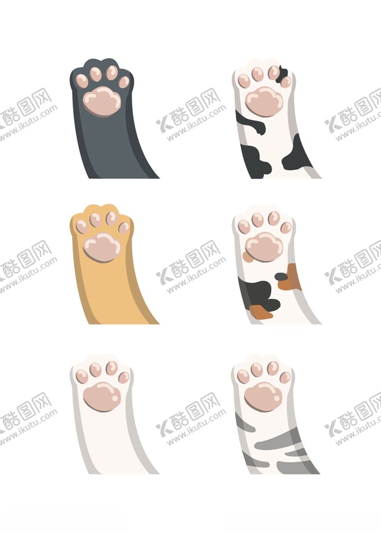 编号：67679610172244578365【酷图网】源文件下载-卡通猫爪元素