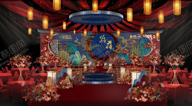 编号：18139207020225373722【酷图网】源文件下载-中式传统婚礼场景布置