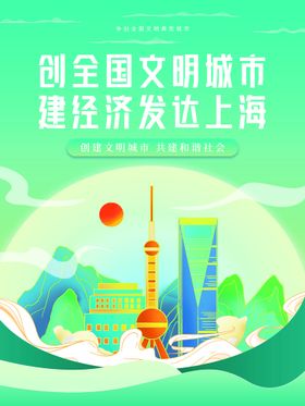 创建文明城市海报省级展板围墙