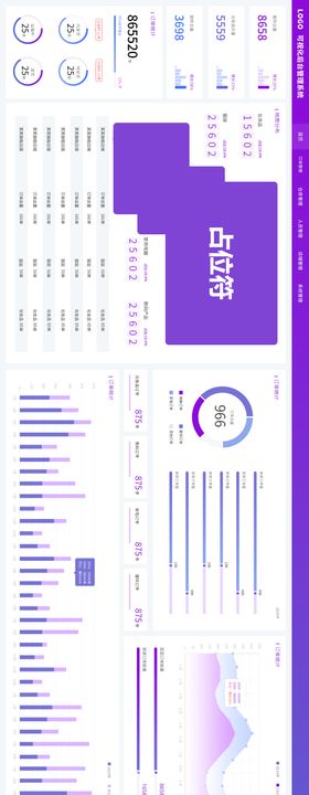 紫色简约科技感可视化后台管理系统UI