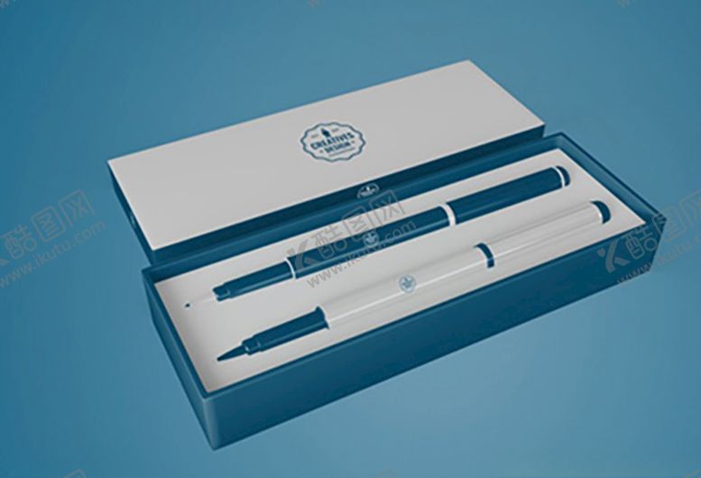 编号：93083410060620208873【酷图网】源文件下载-钢笔笔盒样机效果图