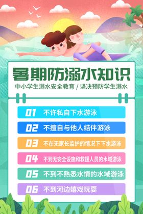 防止溺水公益活动宣传海报素材