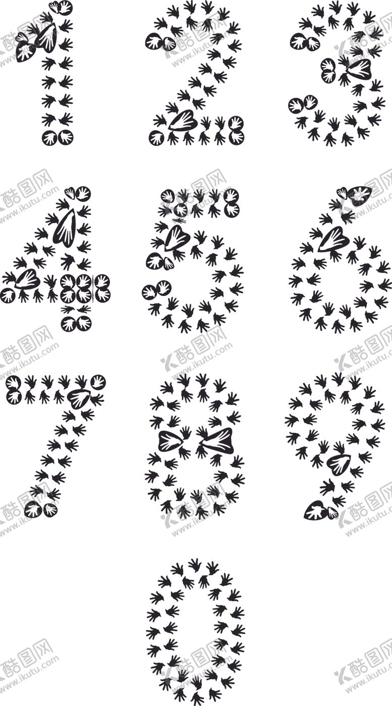 编号：51591801280735177577【酷图网】源文件下载-阿拉伯数字艺术字文字矢量