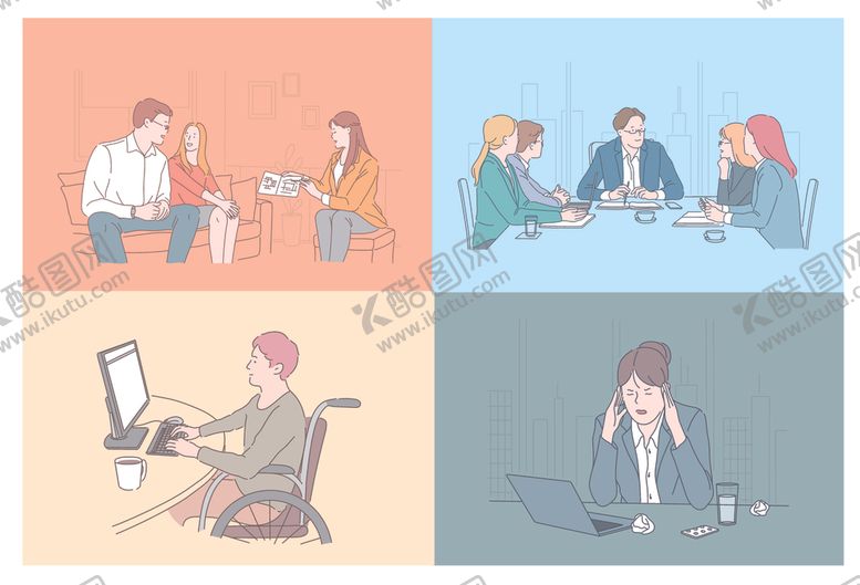 编号：53806410030216262449【酷图网】源文件下载-多样办公场景展示