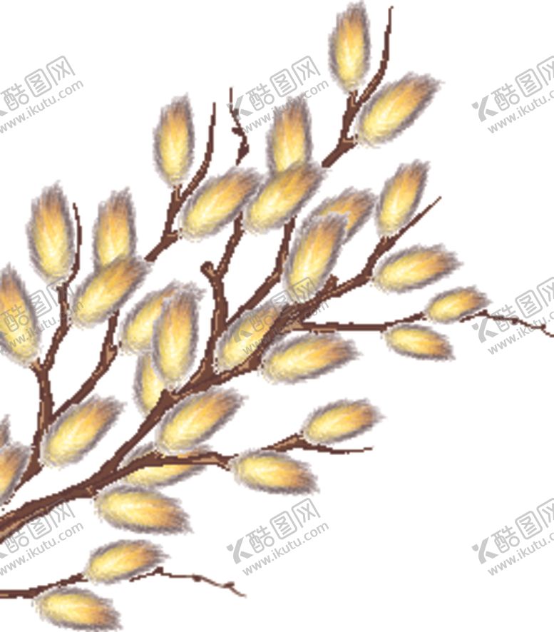 编号：78552810281118036383【酷图网】源文件下载-树叶树枝上的花朵卡通素材