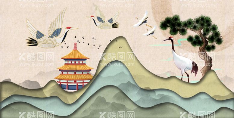 编号：28448312210917347293【酷图网】源文件下载-国潮风中国风插画背景