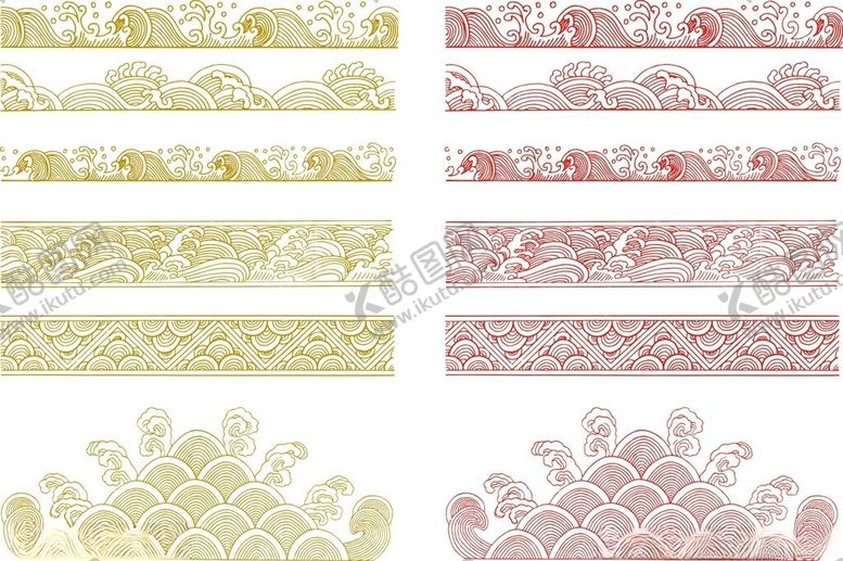 编号：61324912221708542797【酷图网】源文件下载-复古花纹边框图案集合