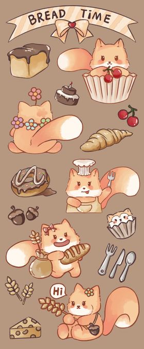 卡通松鼠插画素材