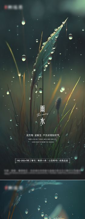 谷雨清明节雨水节气系列海报