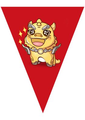 红色吉祥物吊旗