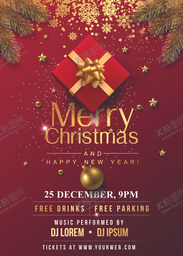 编号：48415610010437582443【酷图网】源文件下载-2020圣诞节新年海报