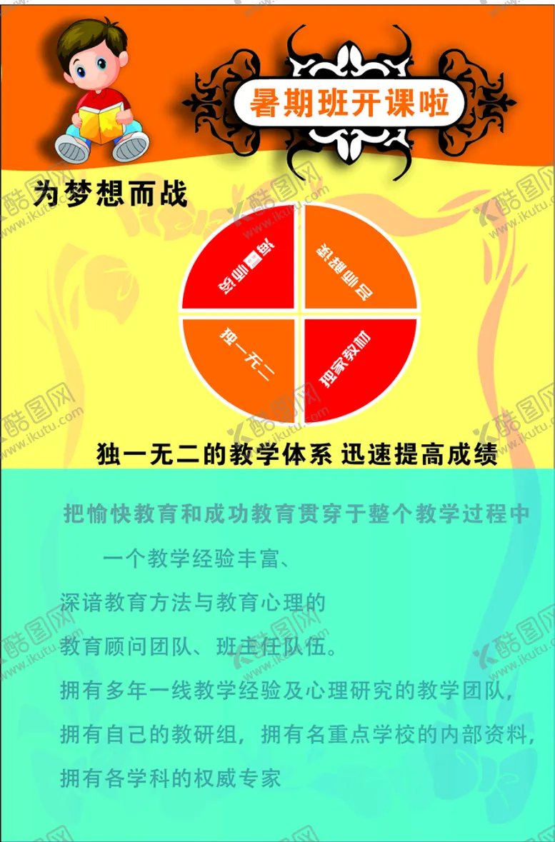 编号：63943102081626105290【酷图网】源文件下载-暑假培训学校宣传海报