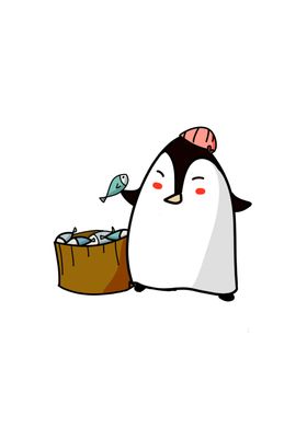 卡通企鹅插画