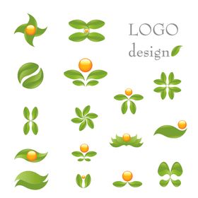 绿叶主题logo模板
