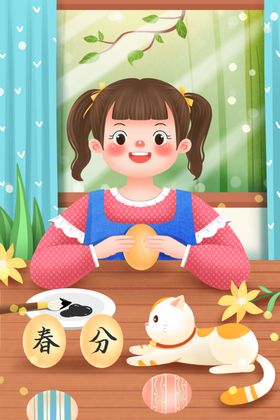 春分插画海报天