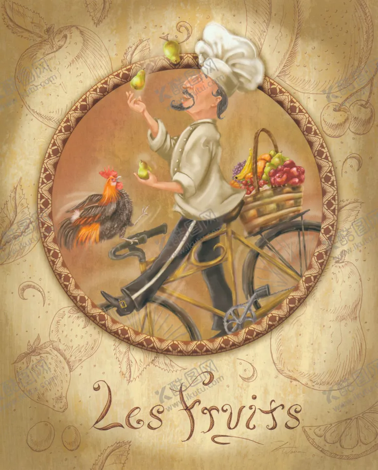 编号：55281409250943194484【酷图网】源文件下载-厨师餐厅欧式手绘插画