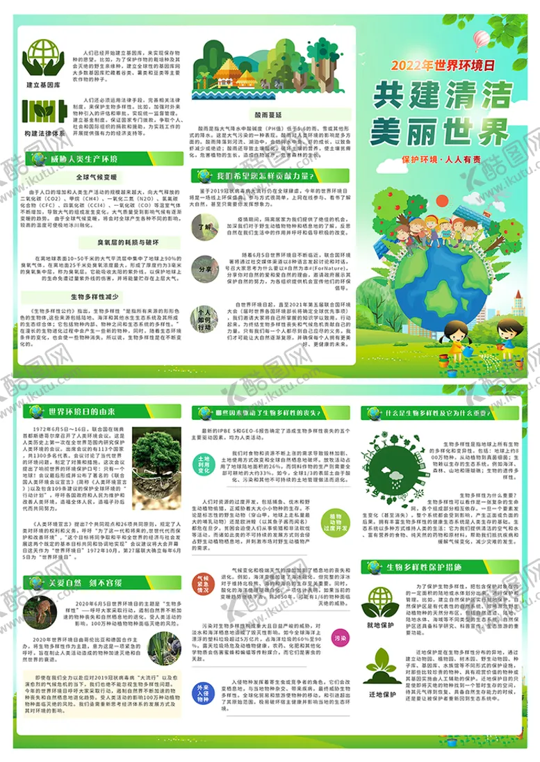 编号：56130912301144092982【酷图网】源文件下载-世界环境日三折页
