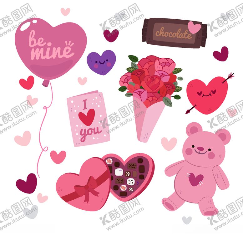 编号：62895509241244166028【酷图网】源文件下载-情人节元素