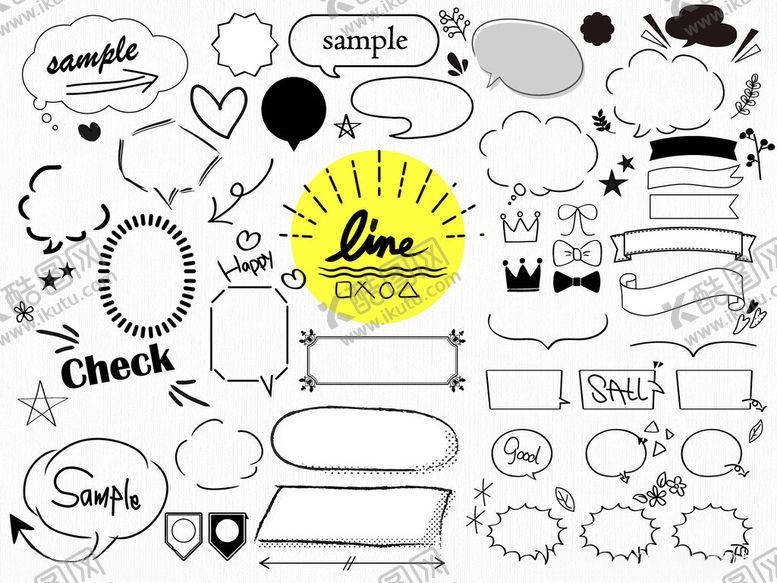 编号：46875111021516045120【酷图网】源文件下载-多样手绘对话框素材集合