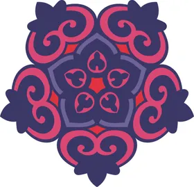 彩色复古花纹透明底免抠图