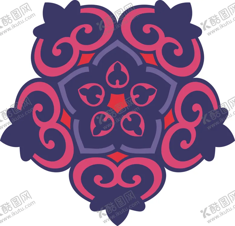 编号：36338001251444523730【酷图网】源文件下载-彩色复古花纹透明底免抠图