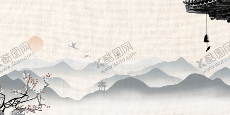 编号：64830610210455052492【酷图网】源文件下载-水墨山水背景
